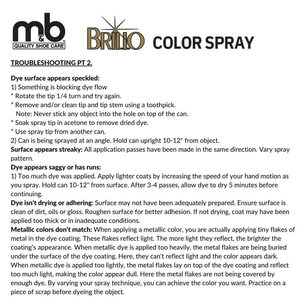 Brillo Color Spray - 4.5 oz - Montana Leather Company